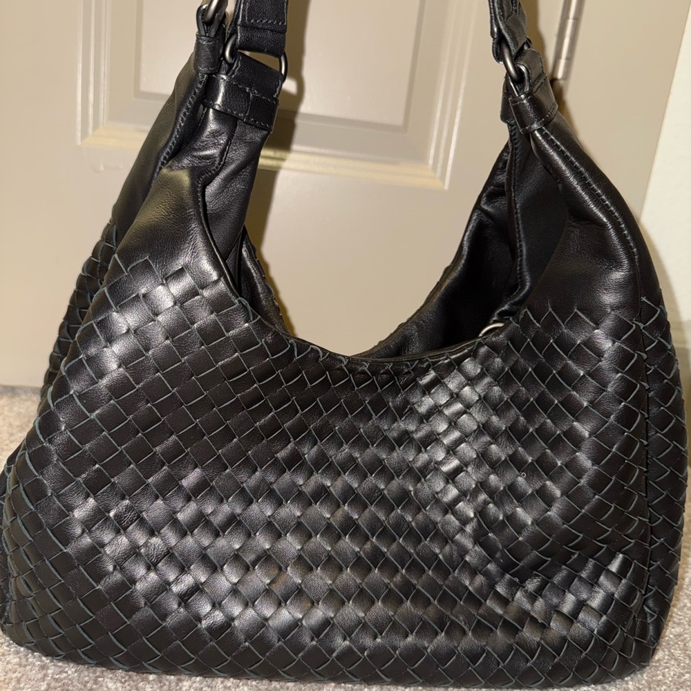 Bottega Veneta Black Intercciato hobo bag